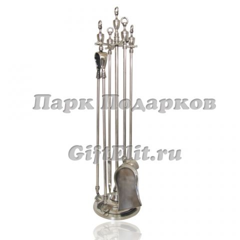 Каминный набор итальянский "Клаудиа" (серебро)