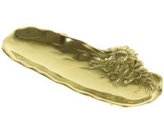 Блюдо декоративное 22см  "Цветы" (латунь, золото) Италия