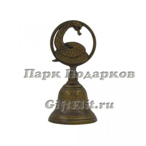 Колокольчик "Змея" (латунь, антик) Италия