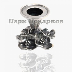 Подсвечник итальянский на 1 свечу &quot;Цветок&quot; (серебро)