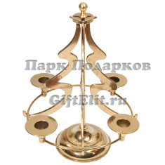 Подсвечник на 4 свечи &quot;Новогодняя елка&quot; (латунь)