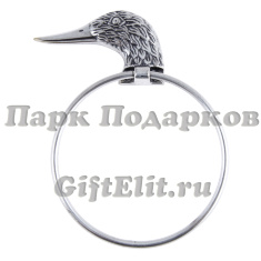 Вешалка настенная для полотенца &quot;Уточка&quot; (серебро)