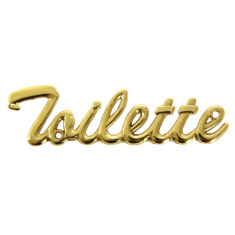 Табличка на дверь &quot;Toilette&quot; 13х4см (золотая латунь) Италия